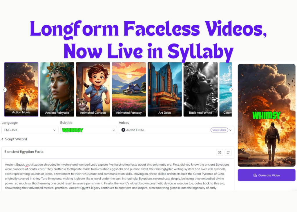 Long-Form Faceless Videos: Syllaby's Revolutionary AI Video Creation Tool