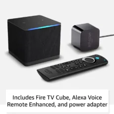 Certified Refurbished Fire TV Cube, Hands-free streaming device with Alexa, Wi-Fi 6E, 4K Ultra HD