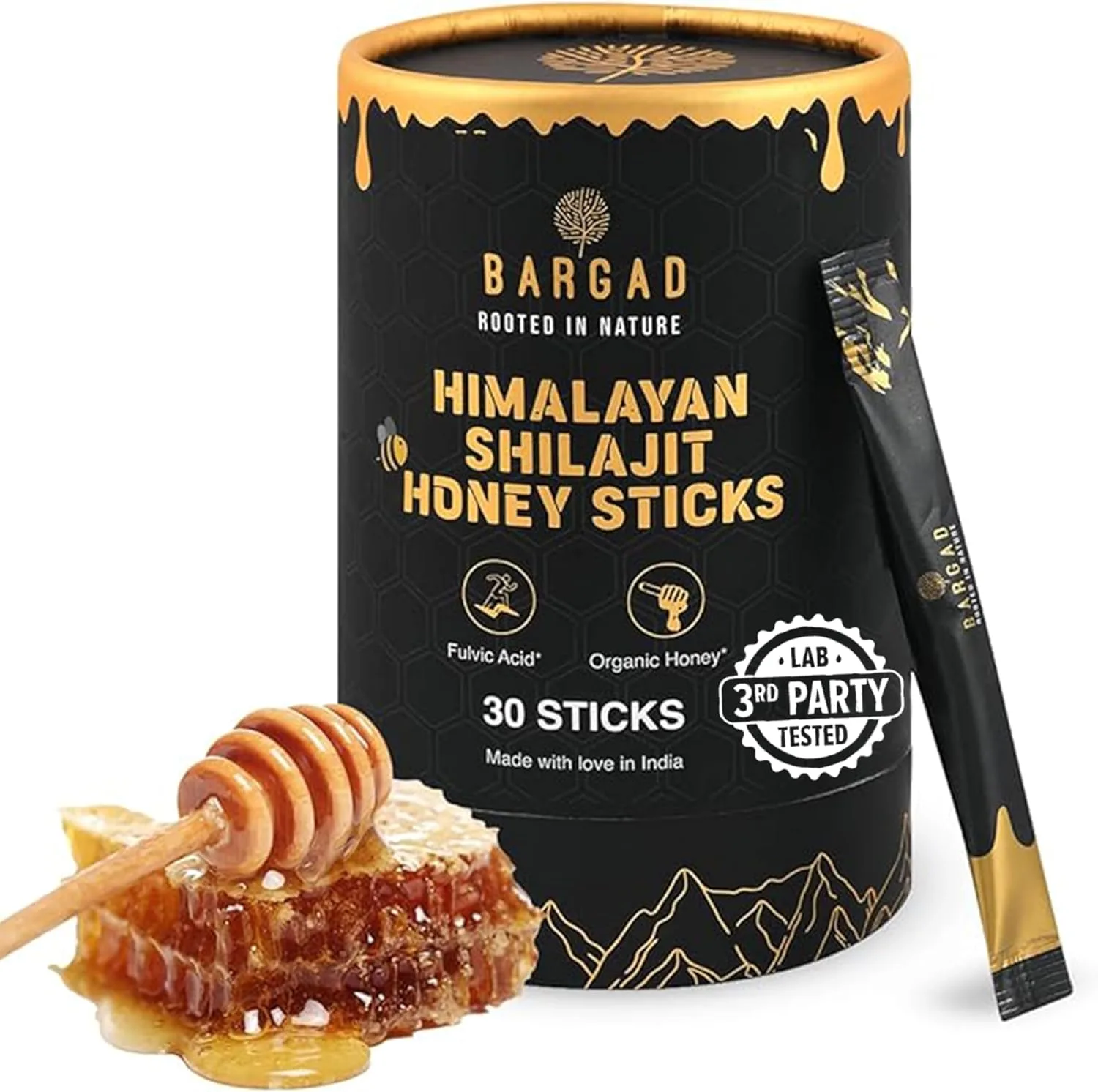 Bargad Pure Himalayan Shilajit Sticks with Organic Honey & Saffron